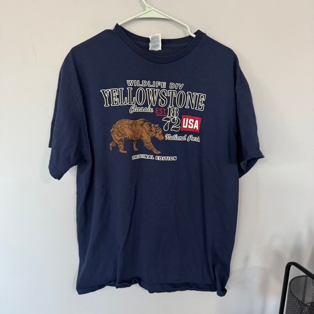 Delta Pro Weight Dark Navy Blue Yellowstone Tee Shirt Adult Unisex Size XL Bear